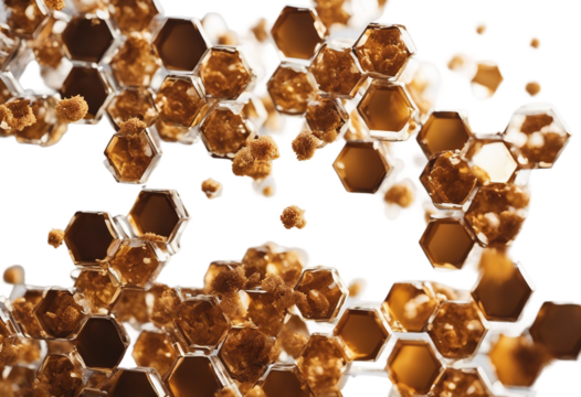 Honeycombs isolated on transparent or white background