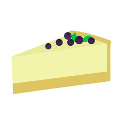 Cheesecake with blueberry, vector illustration, eps 8