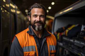 Smiling delivery man