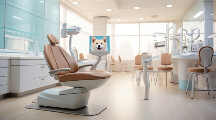 A modern veterinary clinic. Generative AI.