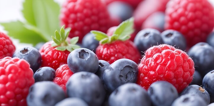 Fresh berries mix. AI generated illustration