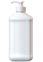 white cosmetics  plastic bottle isolated on transparent background