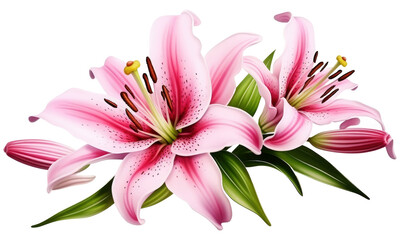 pink lily isolated  on transparent background