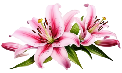 pink lily isolated  on transparent background