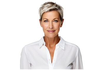 portrait of a woman isolated on transparent background