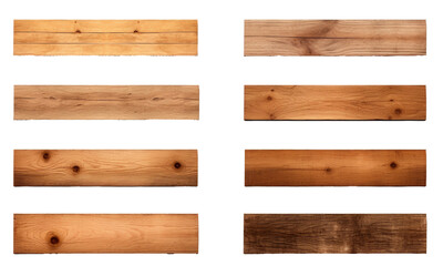 Obraz premium set of wooden signs on transparent background