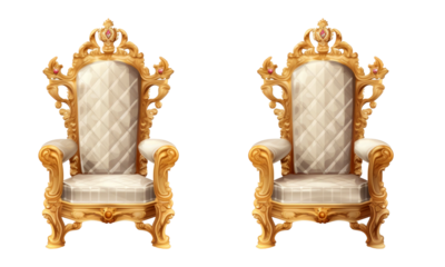 Throne chair Isolated on transparent background