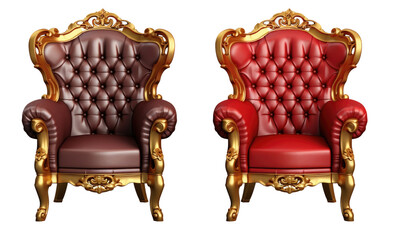 Throne chair Isolated on transparent background