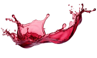 red wine splash isolated on transparent background