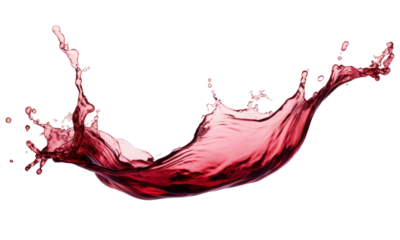 red wine splash isolated on transparent background