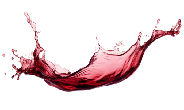 red wine splash isolated on transparent background - Powered by Adobe