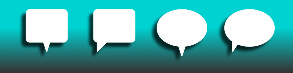 chat box icon set with shadow