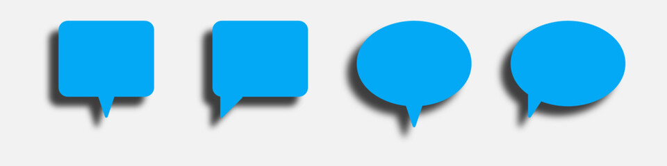 chat box icon set with shadow