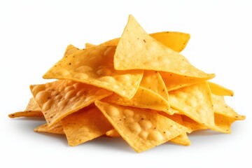 Corn chips nachos isolated on transparent or white background
