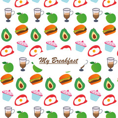 my breakfast food seamless background
