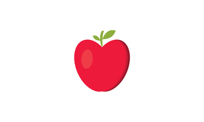 red apple with heart shape