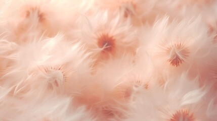 A captivating closeup showcasing the delicate fluff of a dandelion against a soft background, embodying minimalism and the fragile beauty of nature. - obrazy, fototapety, plakaty