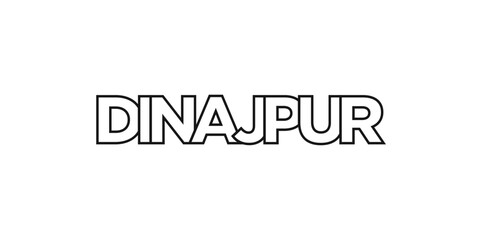 Dinajpur in the Bangladesh emblem. The design features a geometric style, vector illustration with bold typography in a modern font. The graphic slogan lettering.