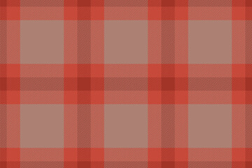 Plaid background, check seamless pattern in red. Vector fabric texture for textile print, wrapping paper, gift card or wallpaper.