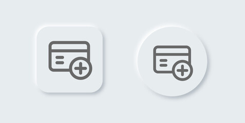 Add card line icon in neomorphic design style. Payment signs vector illustration.
