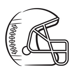 Half Football Helmet Vector Design on White Background