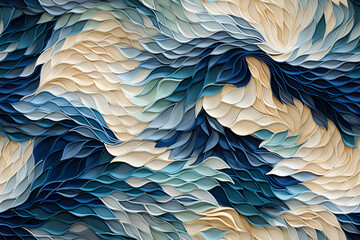 Seamless repeat abstract pattern background of beautiful flowing waves and water fully tile-able