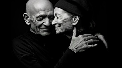 An elderly couple celebrating Valentine's Day with an enduring love story