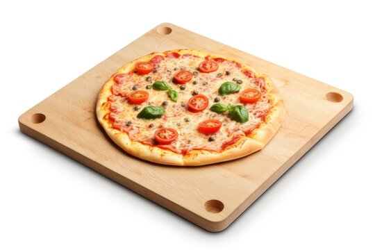 Empty pizza board and napkin isolated