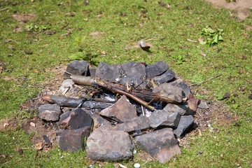 Remains of the stone fire camp.