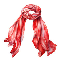Obraz na płótnie Canvas Red Scarf For Christmas Event. Watercolor Style. AI Generated