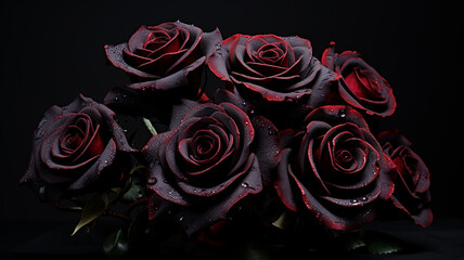 dark roses bouquet wallpaper