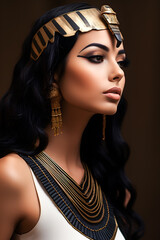 Femme costumée en épouse de pharaon dans l'Antiquité égyptienne