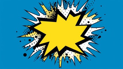YellowComic Boom Explosion Cloud Artwork for a Colorful Pop art. Visual Dynamism. Old fashioned comic book icon for punch word - obrazy, fototapety, plakaty