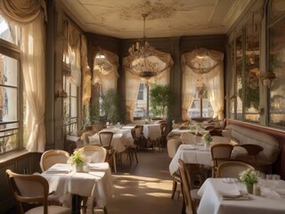 Fototapeta na wymiar Fine Dining Oasis: Step into the Lap of Luxury at This Exquisite Restaurant Haven!