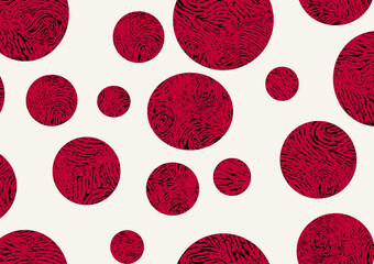 fingerprint effect inside red round pattern