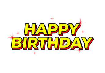 Happy birthday Text effect with 3D look