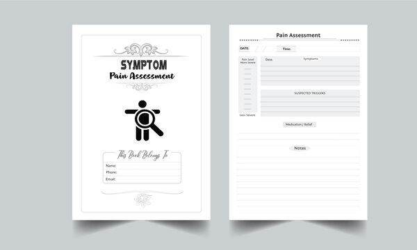 Pain & Symptom Tracker. Daily Gratitude Monthly & Yearly Undated Planner. Journal. Printable Gratitude Journal. Planner Bundle Design. Printable Planner Set with cover page layout template