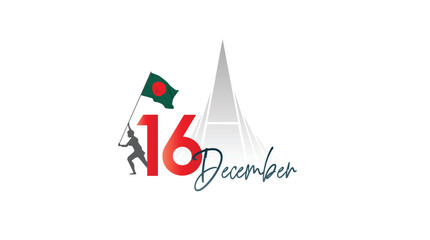 16 December Bangladesh Victory Day Vector Illustration 
