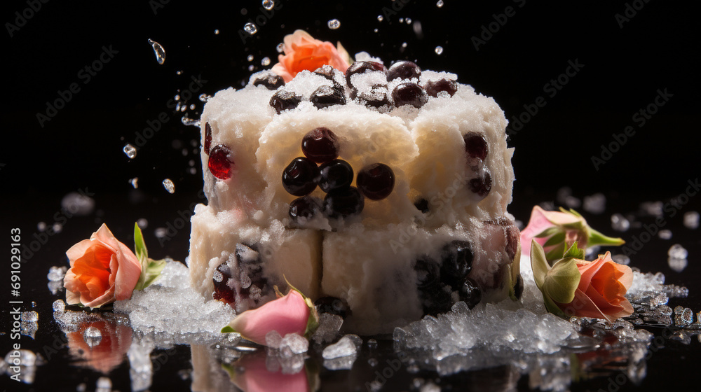 Wall mural cake with berries