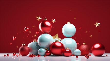 Christmas balls. Christmas Tree Decorations. Elegant Muti-Color Christmas Balls in modern design style