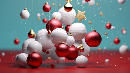Christmas balls. Christmas Tree Decorations. Elegant Muti-Color Christmas Balls in modern design style