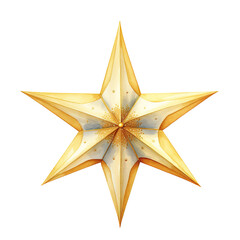 Golden Star Decoratios For Christmas Event. Watercolor Style. AI Generated
