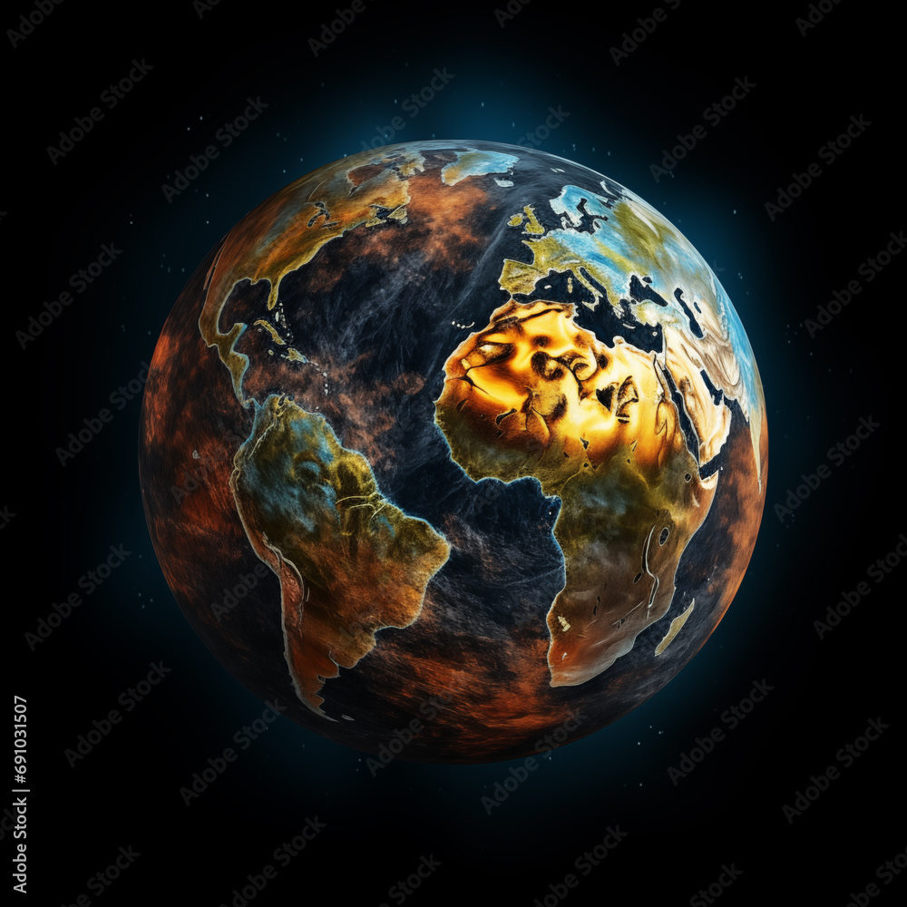 Canvas Prints earth isolated background,created with generative ai tecnology.