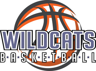 Wildcats Basketball Graphic is a sports design template that includes graphic text, stars and a graphic basketball. This design is great for advertising and promotion such as t-shirts for teams.