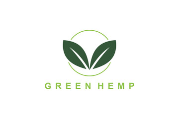 Organic green leaf logo design, environment back to nature icon symbol.