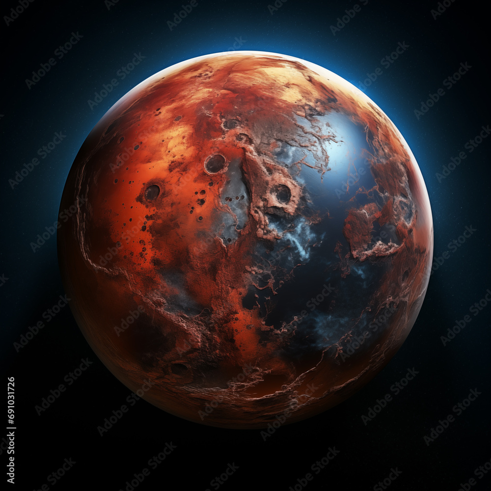 Sticker planet isolated background,created with generative ai tecnology.