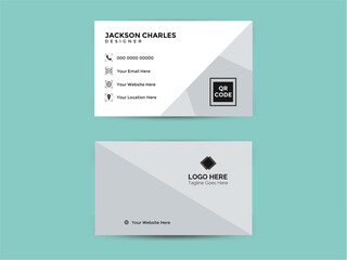 dern and creative business card design in professional style.  Modern shape with abstract silver.