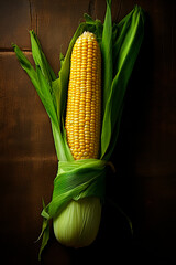 A ripe corn harvest. Selective focus.