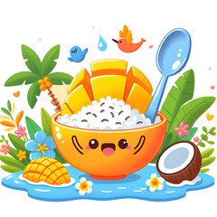 Sticky Rice with Mango Kawaii