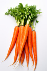 Carrot isolate on a white background. Selective focus.